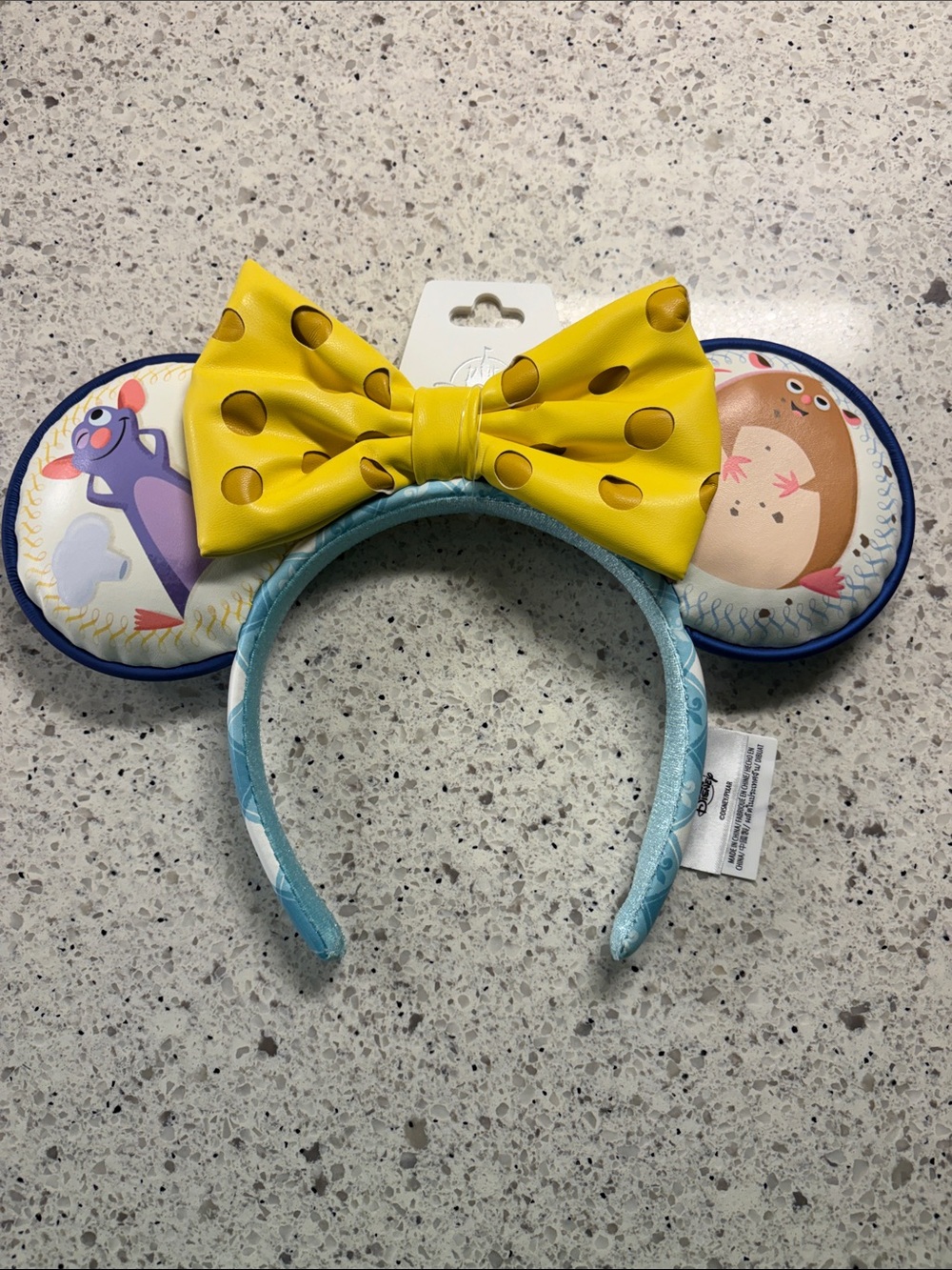 Disney Parks Ratatouille Yellow Cheese Bow Mouse Ears with Blue Band